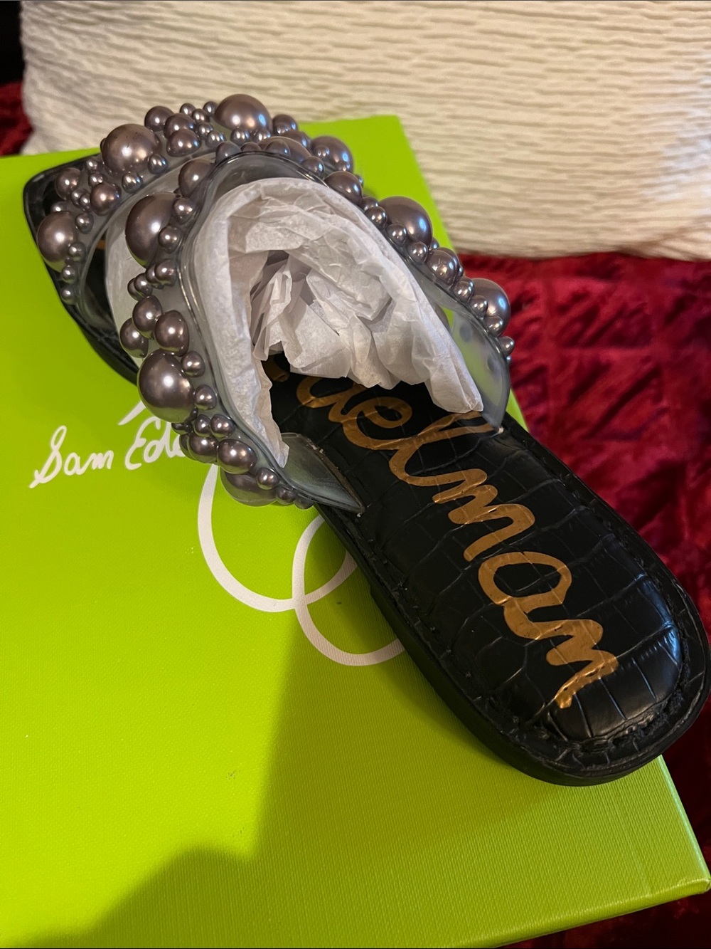 Sam Edelman Eleana Clear Grey PVC Flat Sandal Sz8 NEW - Picture 4 of 10